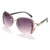 【潮女必备，时尚韩版】墨镜防紫外线，镶水钻芒花闪。阳光不再刺眼，演绎清新好气色，茶色潇洒自然，优雅慵懒轻舞扇！ 商品缩略图5