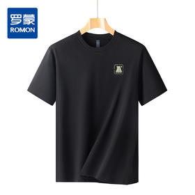 【含桑蚕丝】罗蒙男士夏季亲肤柔软男t恤简约舒适短袖t恤男休闲潮流短袖男