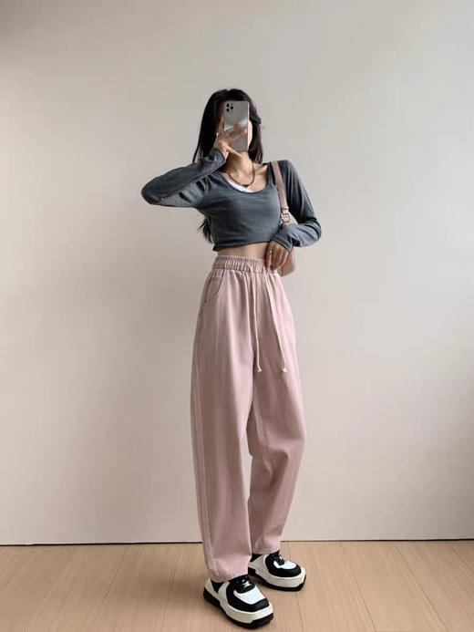 脏脏粉牛仔阔腿裤 商品图0