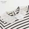马克珍妮女童甜美娃娃领条纹短袖T恤儿童纯棉上衣夏装新款240733 商品缩略图3