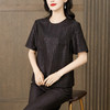 TC 221550龟裂纹香云纱上衣时尚纯色简约宽松显瘦T恤 商品缩略图1