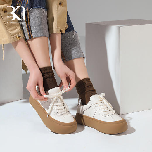 BAKERLOO舒适厚底系带德训鞋小白鞋女鞋 商品图2