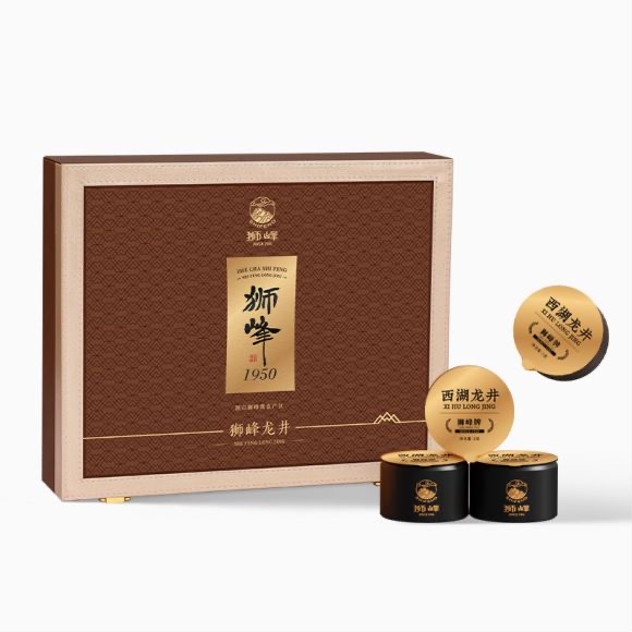 狮峰牌精品西湖龙井狮龙大观肆号礼盒100g（该品发普通快递）