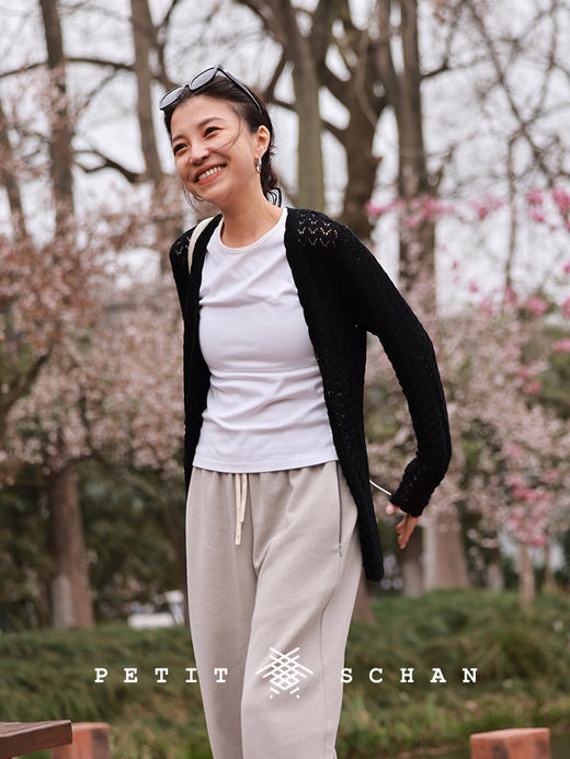 PETIT SCHAN小闪 CLO#462 spring night 春夜 法式镂空钩花针织长袖开衫 商品图1