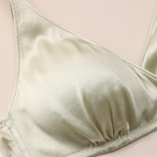 【双面蚕丝聚拢款】真丝缎面亲肌棉杯包容稳定无钢圈文胸内衣金三塔  NZFDC305 商品图3