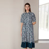 【桑蚕丝印花连衣裙】24年春夏新品女士100%桑蚕丝印花连衣裙时尚系带收腰裙子 商品缩略图1