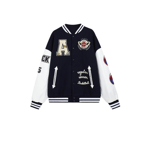 【Achock官方店】原创潮牌刺绣美式字母植绒棒球服街头嘻哈夹克男 商品图0