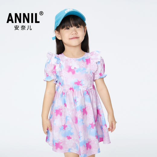 女童纯棉透气连衣裙裙子夏季新款安奈儿童装实体店同款XG423697 商品图0
