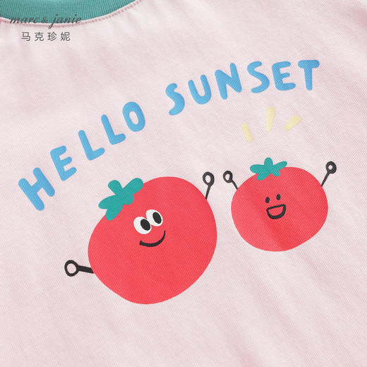 [凉感透气]马克珍妮宝宝趣味植物拼色短袖连体衣婴儿爬服夏240820 商品图4