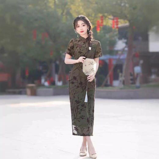 中式复古民国风，修身日常可穿老上海长款改良旗袍YG-2396 商品图2
