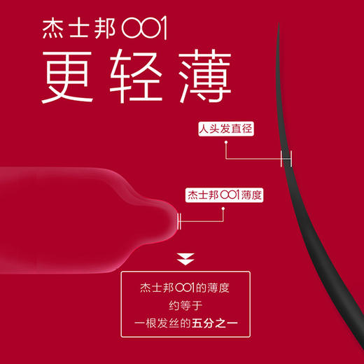 【杰士邦001超润5只装】薄度升级 更水润 商品图1