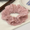 【超显脸小法式复古氛围感发圈】网红刺绣镂空蕾丝大肠发圈，重工刺绣镂空花纹荷叶边头花发饰发绳QQ 商品缩略图6