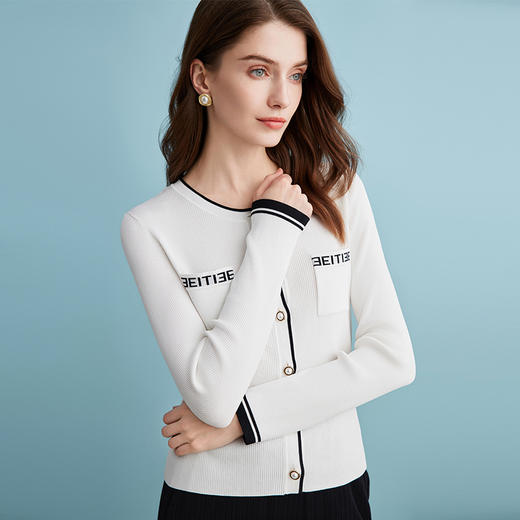EITIE爱特爱春季新款时尚简约修身显瘦针织衫7301005 商品图7