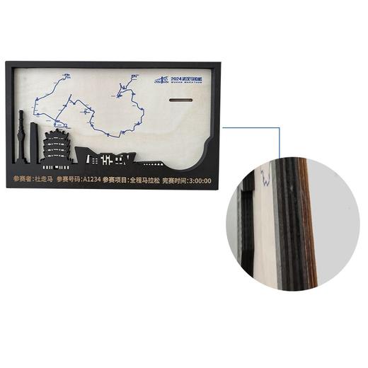 预售  纪念款 武汉马拉松限定版路线图奖牌框，预售截止时间5月30日 商品图3