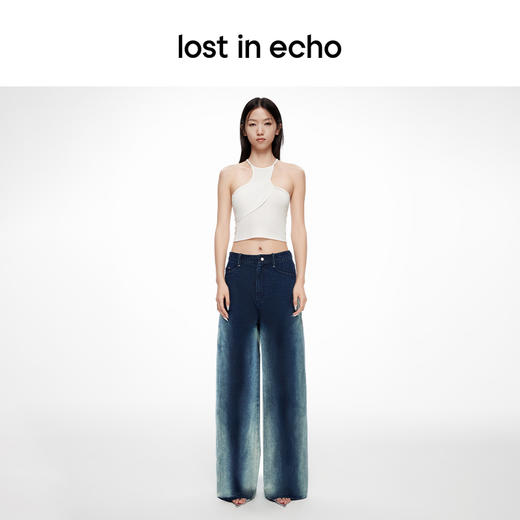 [捡漏价]lost in echo2024春季新品设计师品牌大口袋酸洗阔腿休闲牛仔裤 商品图2