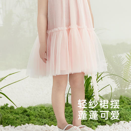 【商场同款】英氏女童连衣裙国风夏季透气新中式背心裙2024新款 商品图3