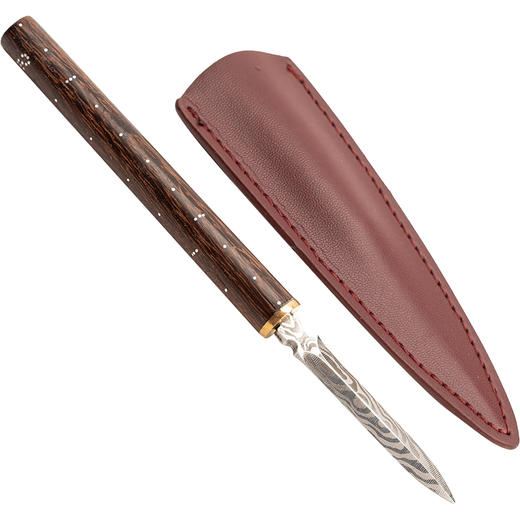 老秤杆称心如意茶刀普洱茶饼撬刀檀木大马士革钢刀不锈钢功夫茶具 商品图4