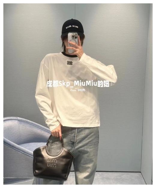 miumi~24早春系列白色字母logo 长袖T恤 商品图9