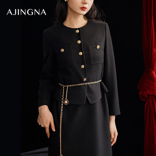 【商场同款】阿菁娜春季新款修身小香风款连衣裙A29C112030 商品图4