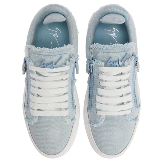 Giuseppe Zanotti 女士金属签名徽标 Gz94 牛仔布低帮休闲运动鞋 蓝色 RS40005001 商品图3