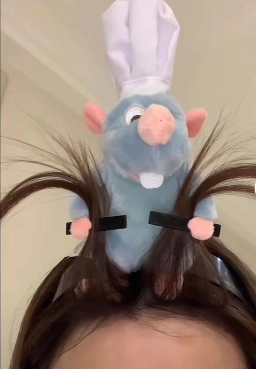 【小红书同款，丑萌丑萌公仔夹子】毛绒卡通公仔丑娃娃发箍夹子，毛绒卡通公仔多巴胺头箍料理鼠王发箍QQ 商品图7