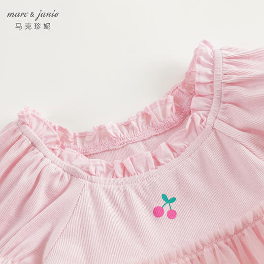 马克珍妮女童甜美泡泡袖花边领网纱连衣裙儿童裙子夏装新款240639 商品图2
