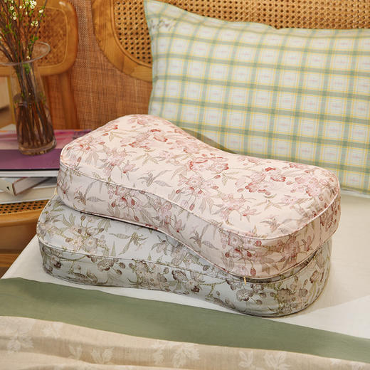 桃花夭夭系列曲线枕荞麦壳枕头护颈椎病荞麦皮睡眠四季 商品图2