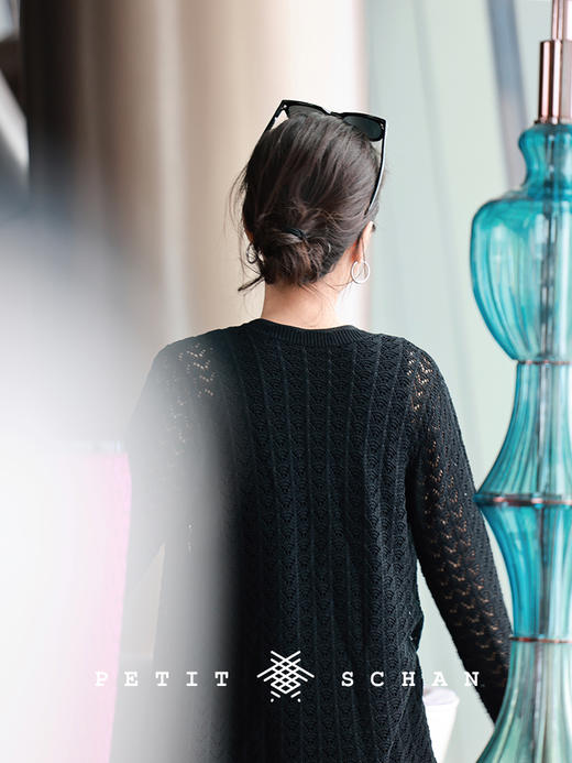 PETIT SCHAN小闪 CLO#462 spring night 春夜 法式镂空钩花针织长袖开衫 商品图3