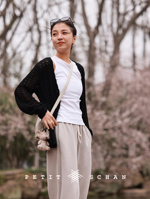 PETIT SCHAN小闪 CLO#462 spring night 春夜 法式镂空钩花针织长袖开衫 商品图0