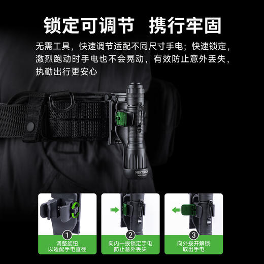 纳丽德（适配TA30C MAX/P80/P81/E51C）V55/V55L X-carry手电筒战术快拔套可360°旋转快速锁定可调节尺寸 商品图3