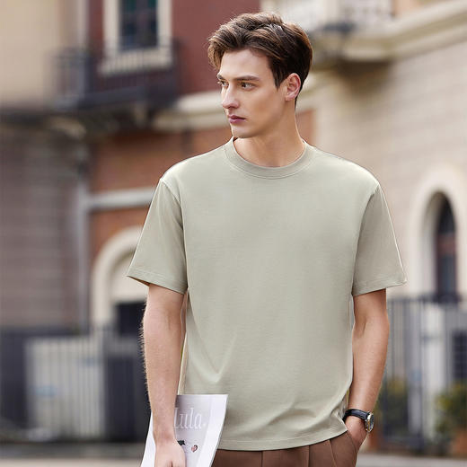 罗蒙男士夏季短袖t恤男大众休闲短袖男舒适圆领时尚男士t恤 商品图5