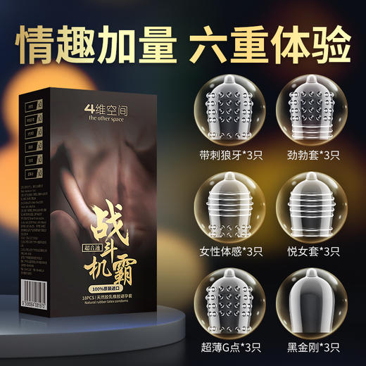 4维空间 超音速18只装 撕裂尖叫·导轨式螺纹大颗粒 激情体验  【四维空间高端进口情趣安全套】 商品图2