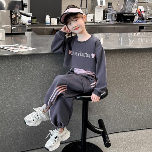 【小懒熊韩系爱心运动纯棉套装三件套】💦1、怎么穿都好看！宽松版型，🎉活动自由自在，🌸每个麻麻看了都夸的小套装！ 商品图2