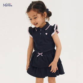 【俏皮可爱短裙套装】Little maven2024女童套装夏季纯棉针织儿童短裙两件套欧美风童装