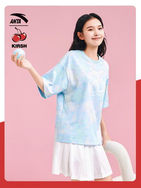 【L/XL/2XL断码】安踏×KIRSH联名丨小樱桃短袖t恤女新款休闲针织衫162428121【无货退款】