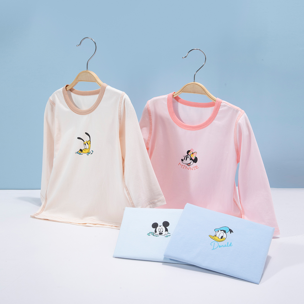 迪士尼冰氧棉24夏款男女童凉感套装家居服儿童睡衣长袖长裤空调服ZD1DT023
