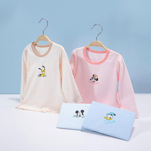 迪士尼冰氧棉24夏款男女童凉感套装家居服儿童睡衣长袖长裤空调服ZD1DT023
 商品图0