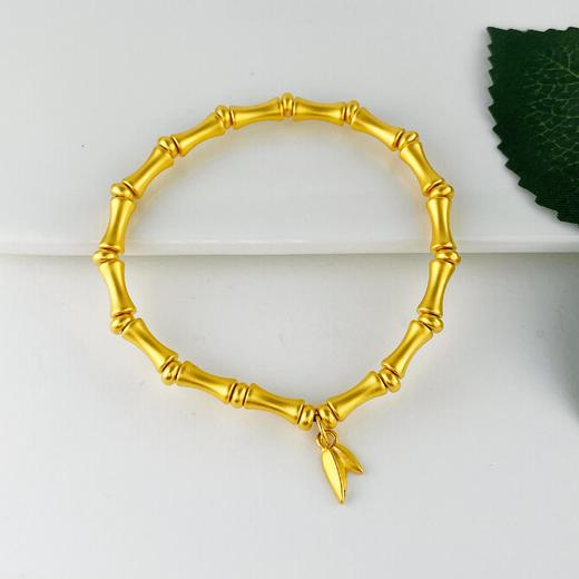 【限时克减128元】足金 3D硬金国风竹节手串（周长约17-18cm）(V3DSC00001)（预售产品下单后不退款不退货不换货不补差价（预售产品下单后不退款不退货不换货不补差价 商品图1