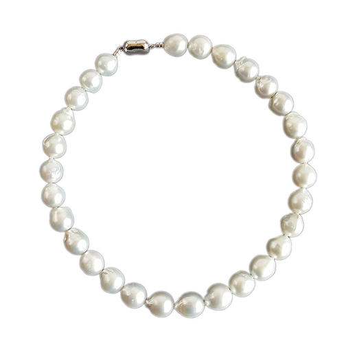 【天然正品】天然精品约11.8-15.1MM巴洛克澳白海水珍珠项链42CM 100324NJS02 商品图0