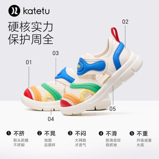 卡特兔儿童男童2024夏季防滑毛毛虫学步机能鞋宝宝童鞋凉鞋 商品图1