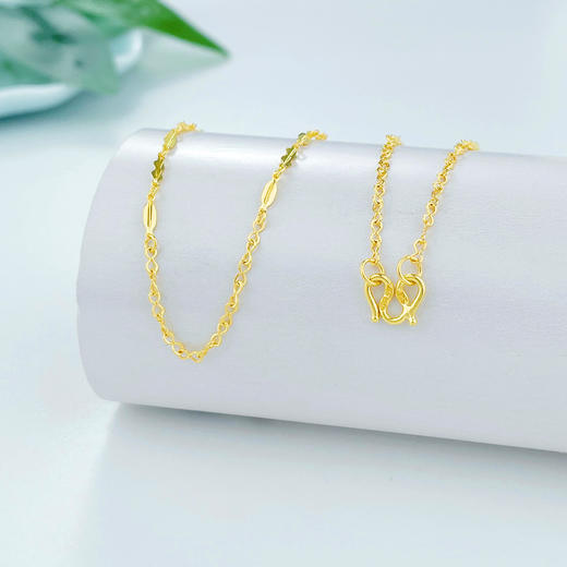 足金999.9 蝴蝶链间杨桃项链间款项链杂花链(AF010XL00049)预售产品下单后不退款不退货不换货不补差价 商品图1