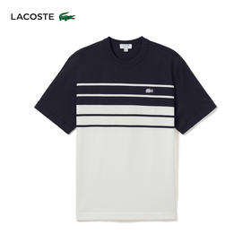 Lacoste法国鳄鱼男装新款宽窄条纹短袖T恤TH8130-10