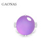 GAONAS 925银合成锆石戒指 紫气东来 紫色蛋形戒指（仿真）10388JPR 商品缩略图0
