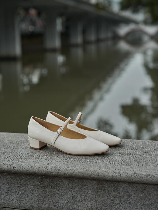 faytobe法式玛丽珍圆头单鞋羊皮25早春平底松弛感简约皮鞋 商品图2