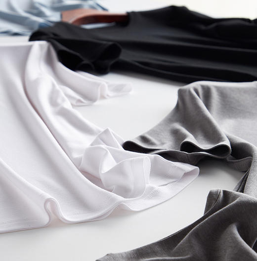 8A级150S桑蚕丝面料  铜氨醋酸冰皮圆领男士T恤 商品图9