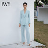 IWY/绿如蓝色宽松西服外套通勤休闲西装套装阔腿显瘦慵懒风职场高级服装C13516+P33516 商品缩略图4