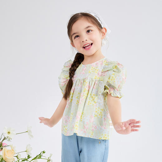 笛莎Deesha 女童2024年新款时尚衬衫 商品图2