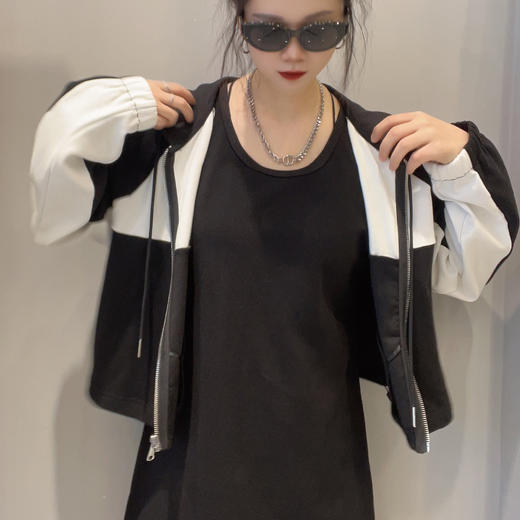 仓发1-1&GD拼色短款长袖外套搭无袖连衣裙套装40205（黑） 春季 401511032105 商品图2