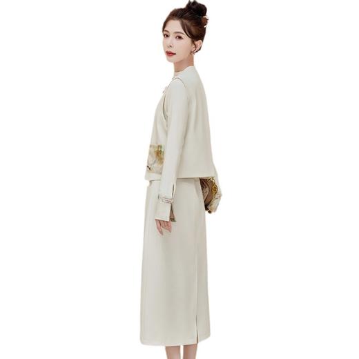 新中式国风春秋复古盘扣马甲半身裙减龄漂亮洋气时尚三件套 BX2508 商品图4