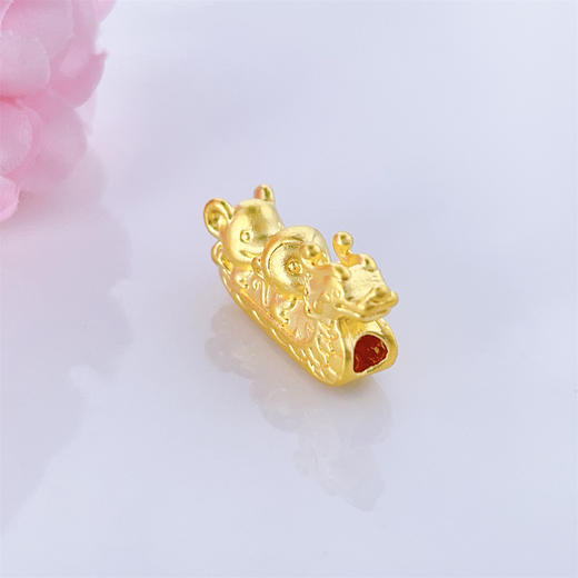 【限时7.5折】【定价黄金】足金 #三合生肖 #儿童/宝宝 无氰5D空心龙鼠猴三合龙舟手串挂件(CWW00040)（预售产品下单后不退款不退货不换货不补差价） 商品图1